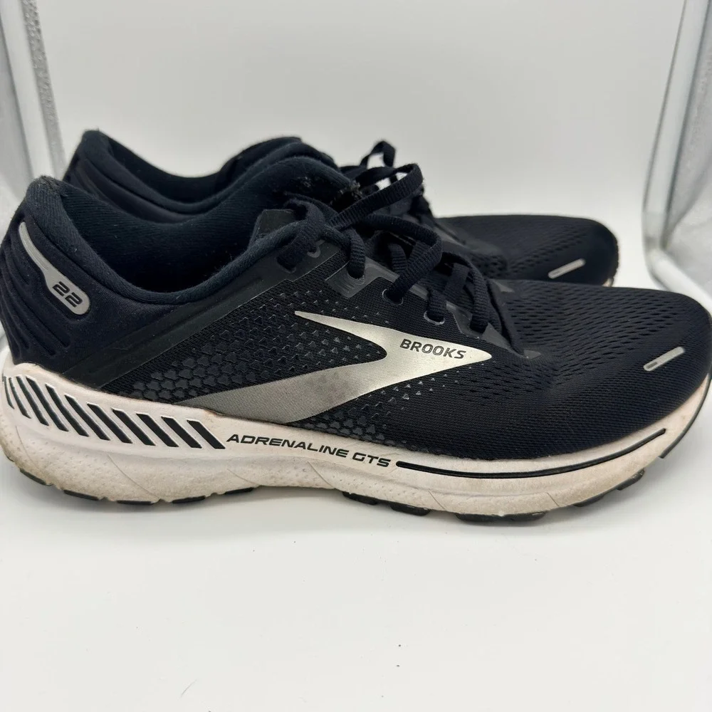 Brooks Adrenaline GTS 22 Running Shoes Men 10.5‎ Wide Black Silver 1103662E043